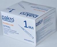 1 мл трехкомпонентный шприц Pakro инсулиновый U100 , с иглой 0,3х13, 100 шт купить в Тольятти