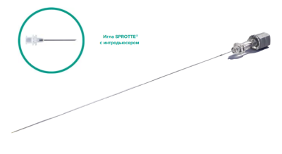 Спинальная игла Sprotte 22G x 6" (150мм) с интродьюсером — 10шт/уп купить оптом в Тольятти